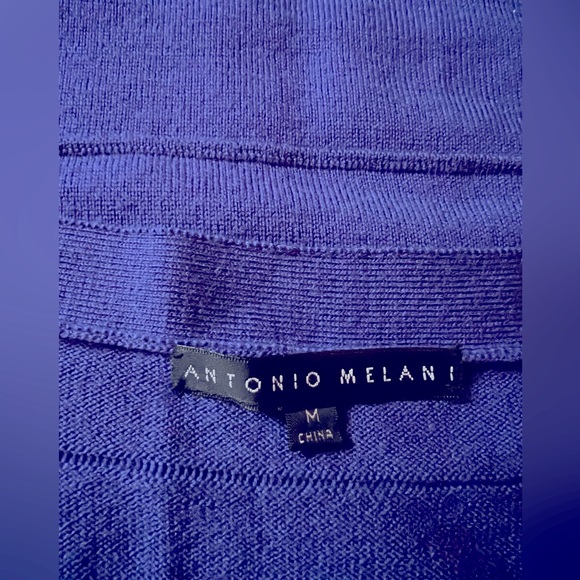 Antonio Melani Fine Merino Wool 3/4 Sleeves Purple Sweater Dress M - Picture 10 of 10